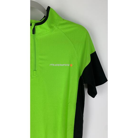 MuddyFox Mens Cycling Short Sleeve Jersey Green Black Size XS New - Picture 2 of 9